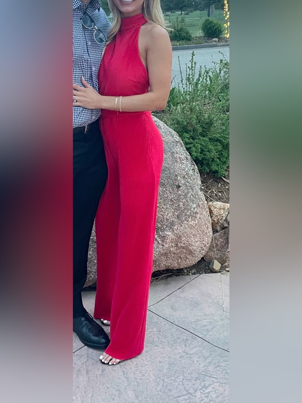 Fate Red Ribbed Jumpsuit - Picture 8 of 9